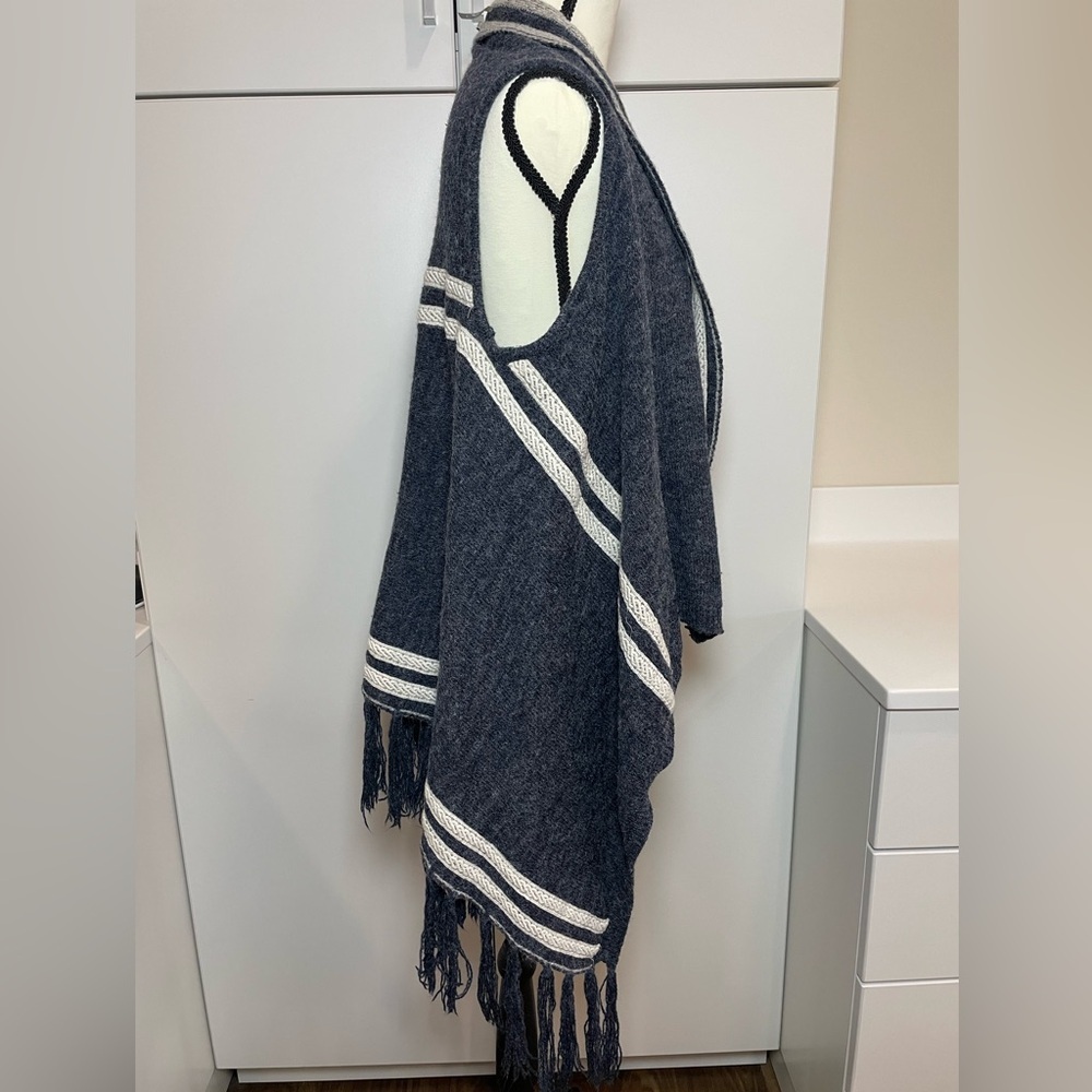 Anthropology Paper Crane Ethereal Wrap Vest Sleeveless Blue Taupe Reversible - Picture 4 of 8